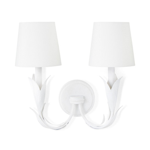 River Reed Two Light Wall Sconce in White (400|15-1219WT)