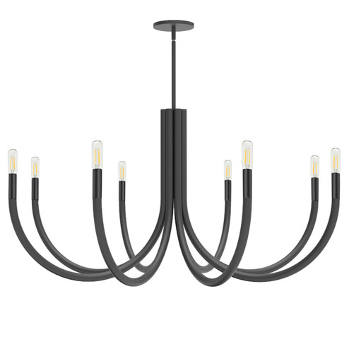 Wand Eight Light Chandelier in Black (216|WAN-388C-MB)