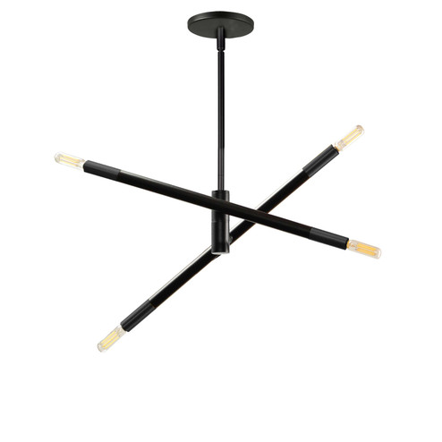 Wand Four Light Pendant in Matte Black (216|WAN-244P-MB)