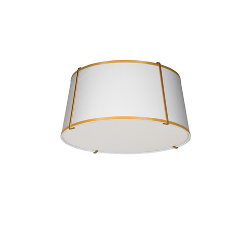 Trapezoid Three Light Flush Mount in White (216|TRA-3FH-GLD-WH)