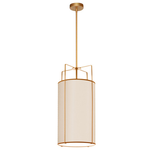 Trapezoid Four Light Pendant in Cream (216|TRA-124P-GLD-CRM)