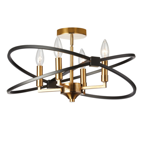 Paloma Four Light Semi Flush Mount in Vintage Bronze (216|PAL-184SF-VB-MB)