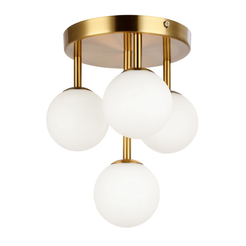 Megallan Four Light Flush Mount in Aged Brass (216|MGL-94FH-AGB)