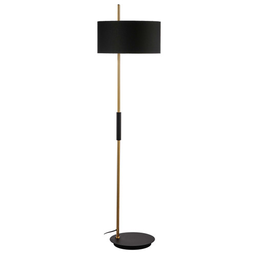 Fitzgerald One Light Floor Lamp in Aged Brass (216|FTG-622F-MB-AGB-BK)