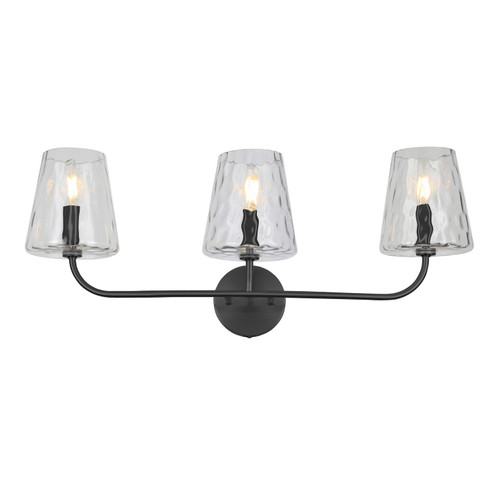 Eleanor Three Light Vanity in Matte Black (216|ELN-213W-MB-CLR)