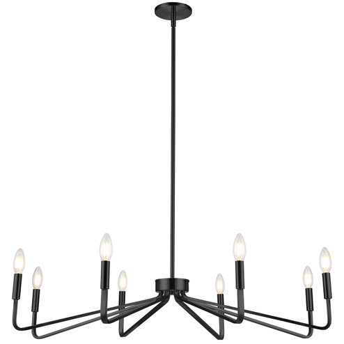 Clayton Eight Light Chandelier in Black (216|CLN-388C-MB)