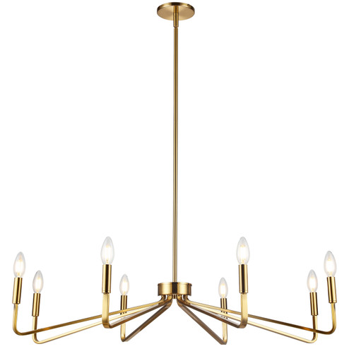 Clayton Eight Light Chandelier in Aged Brass (216|CLN-388C-AGB)