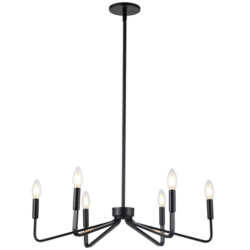 Clayton Six Light Chandelier in Black (216|CLN-266C-MB)
