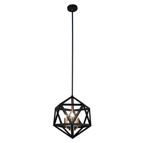 Archello Three Light Chandelier in Black (216|ARC-143C-AB)