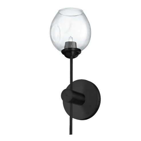 Abii One Light Vanity Fixture in Black (216|ABI-141W-MB-CLR) Abii One Light Vanity Fixture in Black (216|ABI-141W-MB-CLR)