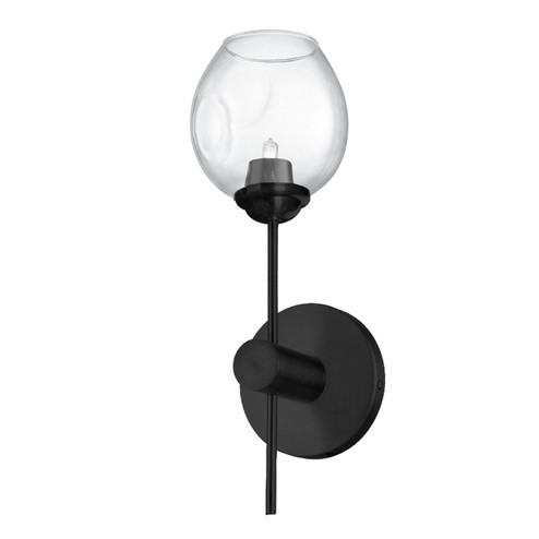 Abii One Light Vanity Fixture in Black (216|ABI-141W-MB-CLR)