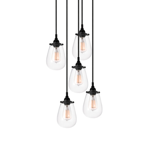 Chelsea Five Light Pendant in Satin Black (69|4295.25)