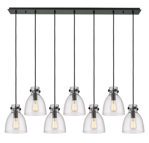 Downtown Urban Seven Light Linear Pendant in Matte Black (405|127-410-1PS-BK-G412-8SDY)