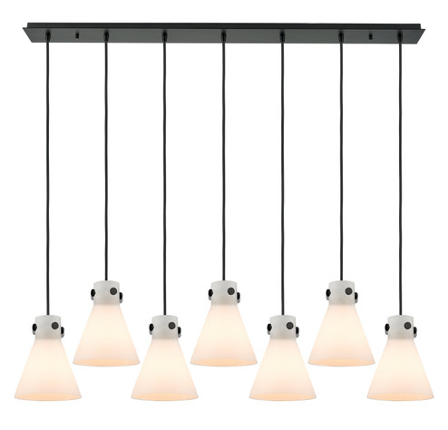 Downtown Urban Five Light Linear Pendant in Matte Black (405|127-410-1PS-BK-G411-8WH)