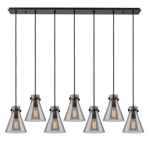 Downtown Urban Seven Light Linear Pendant in Matte Black (405|127-410-1PS-BK-G411-8SM)