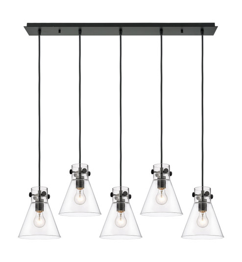 Downtown Urban Five Light Linear Pendant in Matte Black (405|125-410-1PS-BK-G411-8CL)