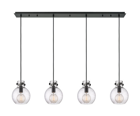 Newton Four Light Linear Pendant in Matte Black (405|124-410-1PS-BK-G410-8SDY)