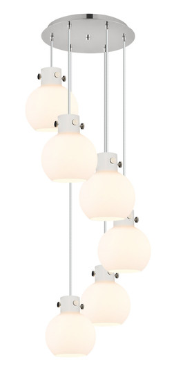 Newton Six Light Pendant in Polished Nickel (405|116-410-1PS-PN-G410-8WH)