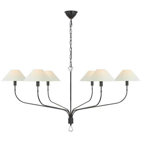 Griffin LED Chandelier in Bronze and Chocolate Leather (268|AL 5006BZ/CHC-L)
