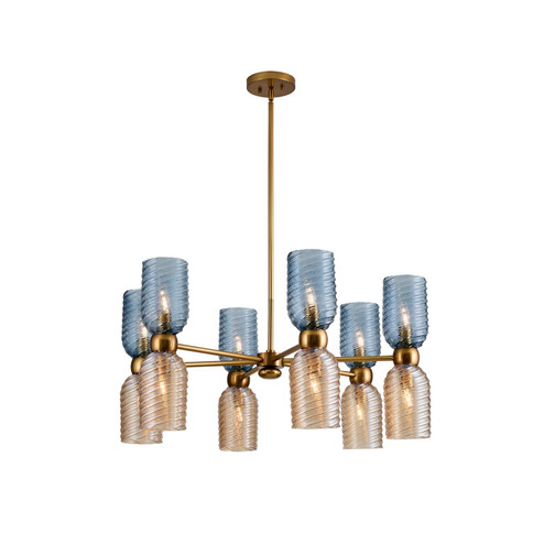 Azul 12 Light Chandelier in Aged Gold (33|519871AGG)