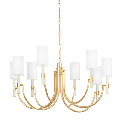 Gustine Eight Light Chandelier in Vintage Gold Leaf (67|F1140-VGL)