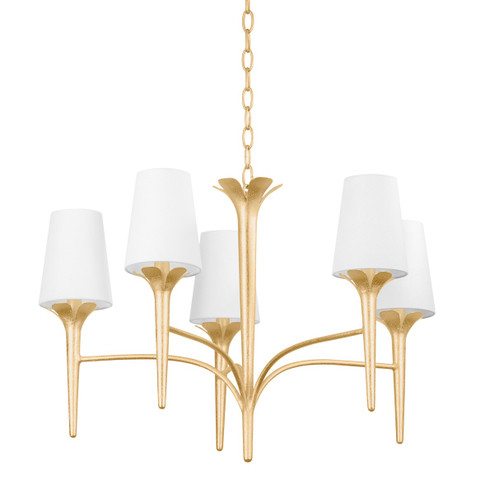Emily Five Light Chandelier in Gold Leaf (428|H733805-GL)