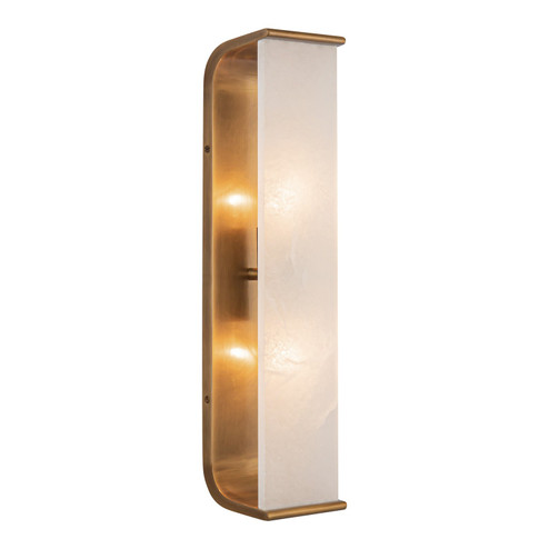 Abbott Two Light Vanity in Vintage Brass/Alabaster (452|WV327019VBAR)