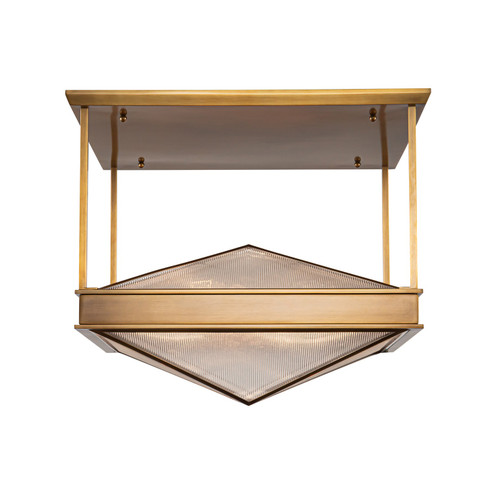 Cairo Four Light Semi Flush Mount in Ribbed Glass/Vintage Brass (452|SF332919VBCR)