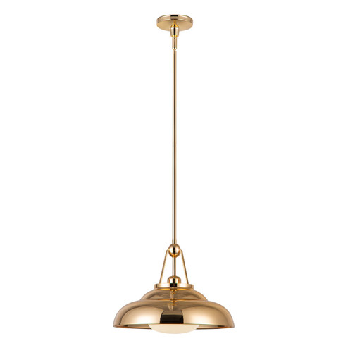 Palmetto One Light Pendant in Polished Brass/Glossy Opal (452|PD344014PBGO)