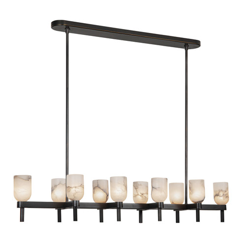 Lucian Ten Light Linear Pendant in Urban Bronze/Alabaster (452|LP338052UBAR)