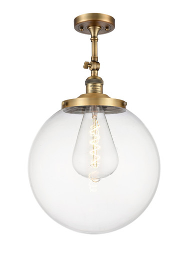 Franklin Restoration One Light Semi-Flush Mount in Brushed Brass (405|201F-BB-G202-14)