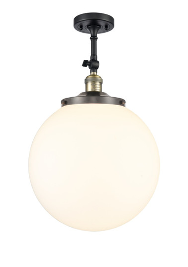 Franklin Restoration One Light Semi-Flush Mount in Black Antique Brass (405|201F-BAB-G201-14)