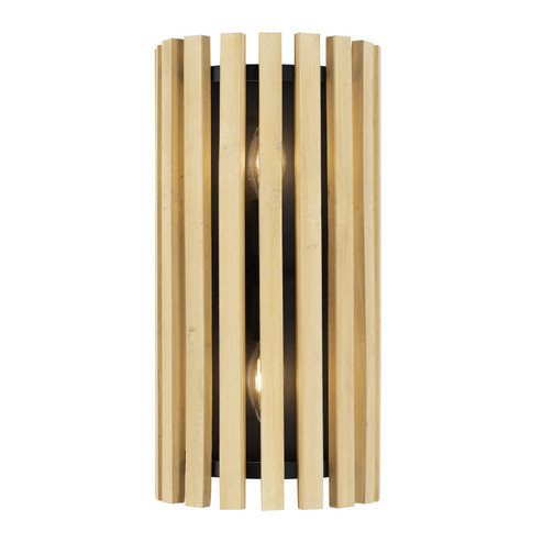Suratto Two Light Wall Sconce in Matte Black/Honey Blonde (137|387W02MBH)