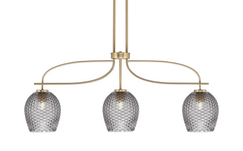 Cavella Three Light Island Pendant in New Age Brass (200|3936-NAB-4902)