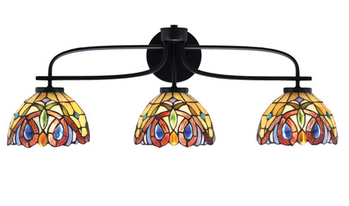 Cavella Three Light Bath Bar in Matte Black (200|3913-MB-9445)