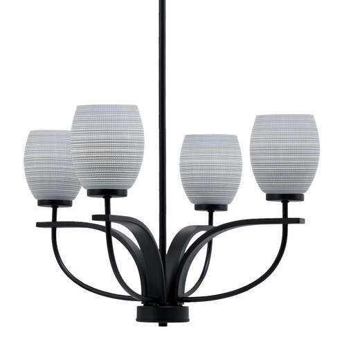 Cavella Four Light Chandelier in Matte Black (200|3904-MB-4022)