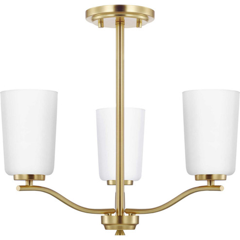 Adley Three Light Chandelier Conv in Satin Brass (54|P400349-012)