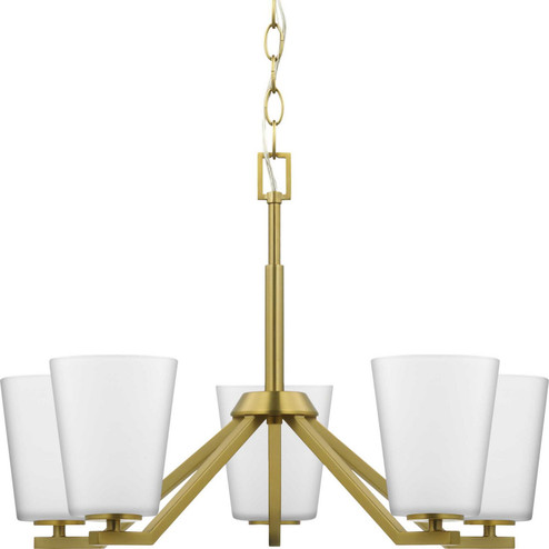 Vertex Five Light Chandelier in Brushed Gold (54|P400343-191)