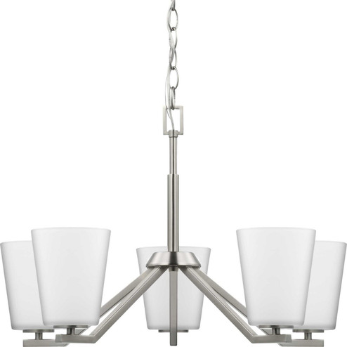 Vertex Five Light Chandelier in Brushed Nickel (54|P400343-009)