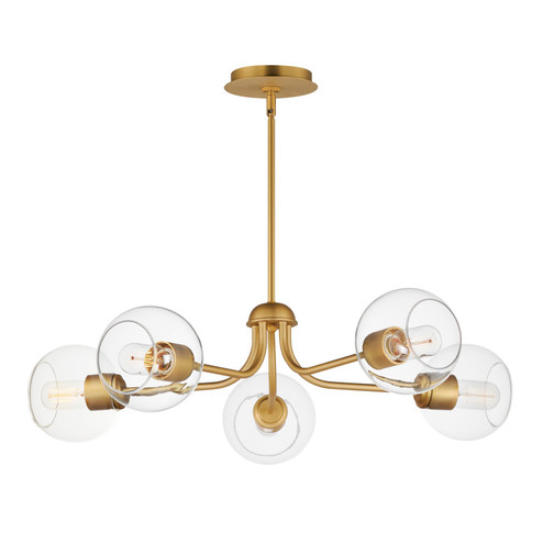 Knox Five Light Chandelier in Natural Aged Brass (16|21635CLNAB)