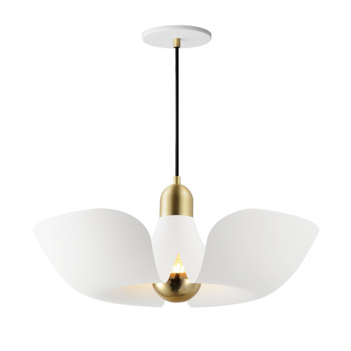 Poppy LED Pendant in White/Satin Brass (16|11392WTSBR)