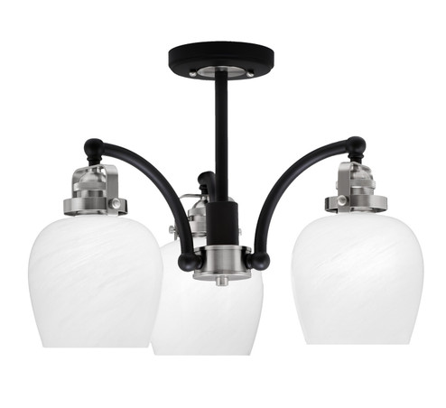 Easton Three Light Semi-Flush Mount in Matte Black & Brushed Nickel (200|1947-MBBN-4811)