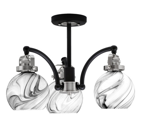 Easton Three Light Semi-Flush Mount in Matte Black & Brushed Nickel (200|1947-MBBN-4109)