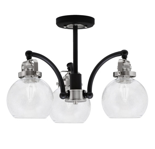 Easton Three Light Semi-Flush Mount in Matte Black & Brushed Nickel (200|1947-MBBN-4100)