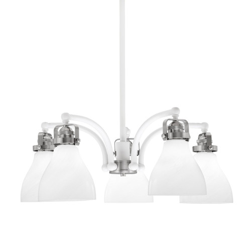 Easton Five Light Chandelier in White & Brushed Nickel (200|1945-WHBN-4761)