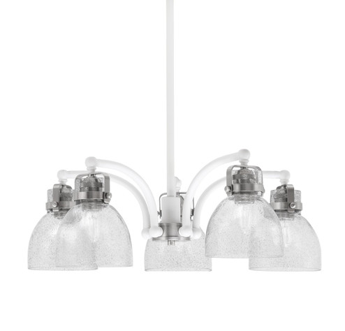 Easton Five Light Chandelier in White & Brushed Nickel (200|1945-WHBN-4119)