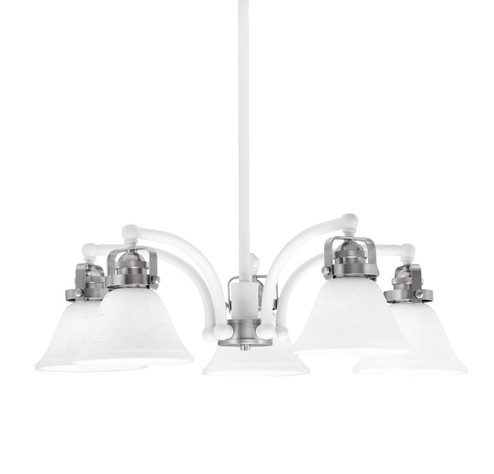 Easton Five Light Chandelier in White & Brushed Nickel (200|1945-WHBN-311)