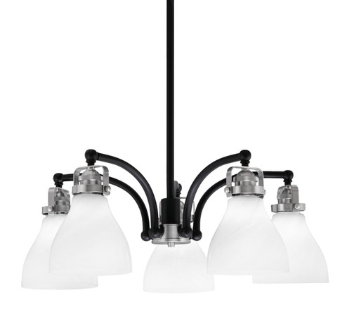 Easton Five Light Chandelier in Matte Black & Brushed Nickel (200|1945-MBBN-4761)