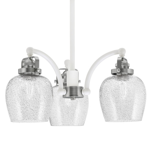 Easton Three Light Chandelier in White & Brushed Nickel (200|1943-WHBN-4812)