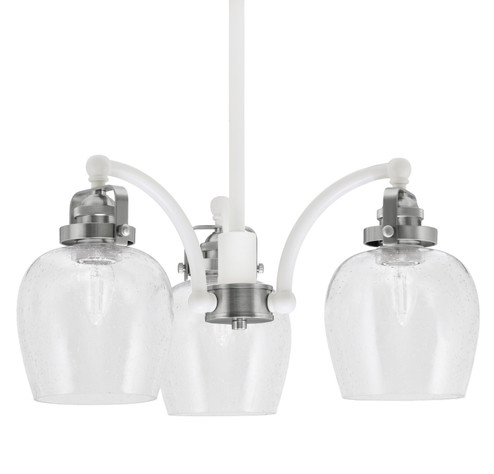 Easton Three Light Chandelier in White & Brushed Nickel (200|1943-WHBN-4810)